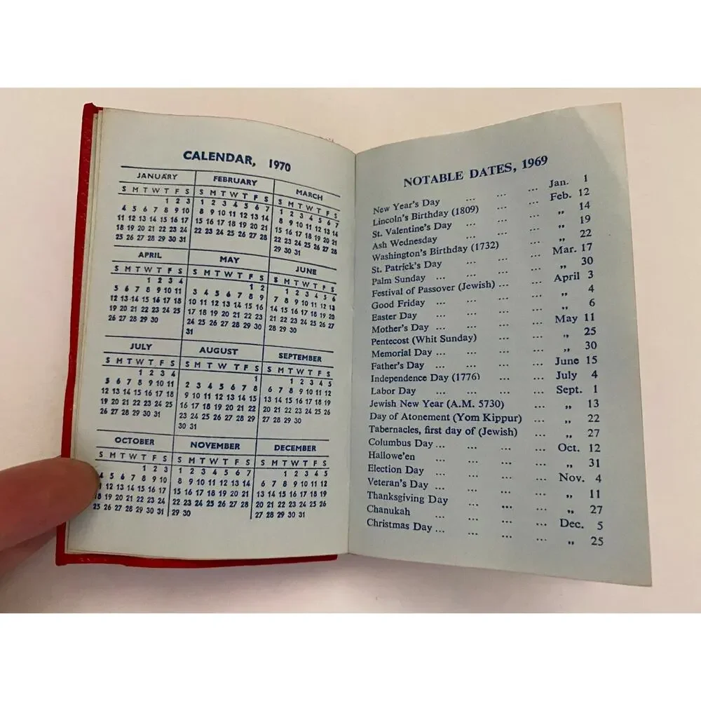 3 Vtg 1963 1964 1969 Leathersmith Julius Garfinkel Pocket Day Planner Booklets
